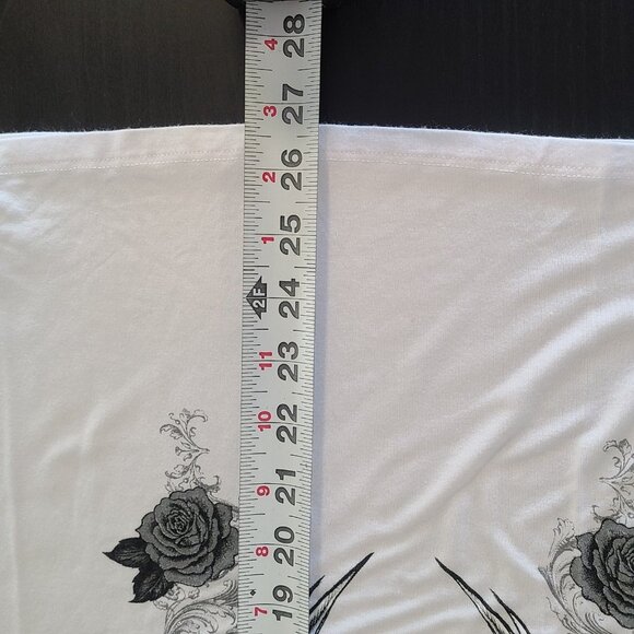 Vintage Made in USA Graphic T-shirt Wings Roses Cross Goth Streetwear Sequined L - Picture 7 of 8